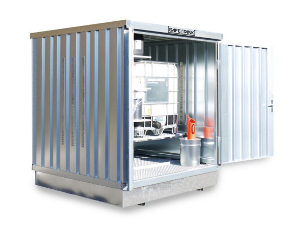 SÄBU SAFE Tank 400 KTC (buiteninstallatie), verzinkt, gemonteerd, 2.100 x 2.170 x 2.400 mm, rondom ventilatieroosters