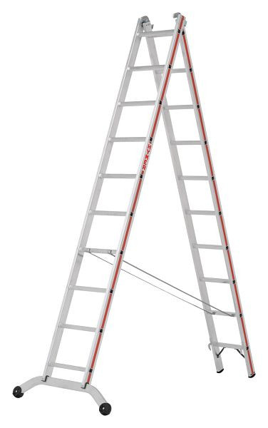 HYMER multifunctionele ladder, tweedelig, 2x10 sporten, lengte ingeschoven 2,95 m / uitgeschoven 4,91 m, 604520