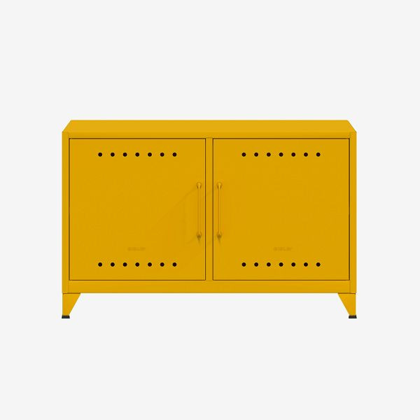 Bisley Fern Cabby Dressoir, met vaste plank, kabeldoorvoer in de achterwand en klittenband kabelhouder, zonnebloem (642), FERCAB642