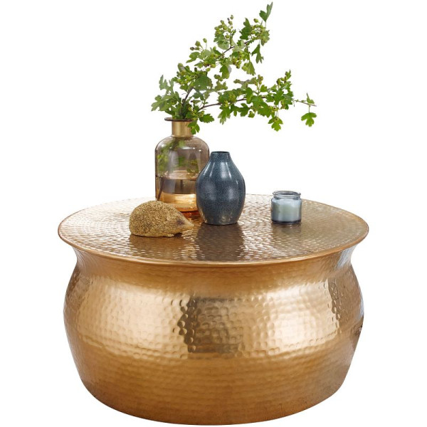 Wohnling salontafel KARAM 60x30,5x60 cm aluminium goud oosters rond, WL5.456