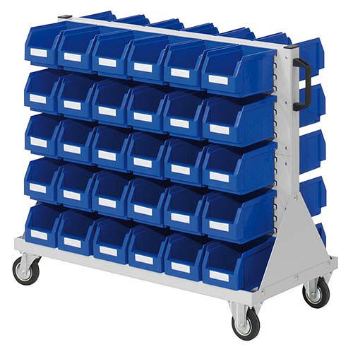 Bedrunka + Hirth trolley maat 2, 60 magazijnbakken, afmetingen in mm (BxDxH): 1000 x 500 x 890, 04.03.0913