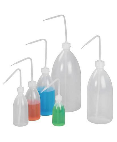 DENIOS spuitfles inclusief spuitopzetstuk, van PE-LD, 500 ml, natuurlijke stijgbuis, VE: 6 stuks, 281-966