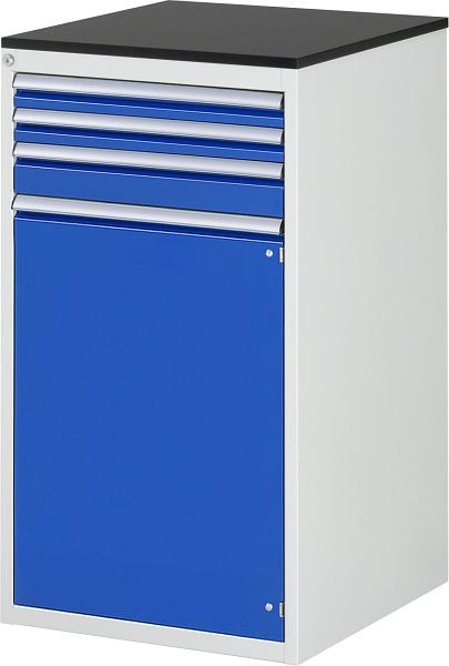 RAU ladekast serie 7000, B580xD650xH1030mm, laden: 2xH60, 1xH90mm, draaideur H720mm, werkblad melaminehars gecoat, 03-L7.13AR-M.11