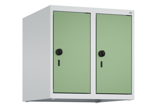 C+P kastopzet Classic PLUS, bovenkast, 7035/6011, veiligheidsdraaisluiting, 500x500x500mm, 2 vakken, 080090-29 S10006