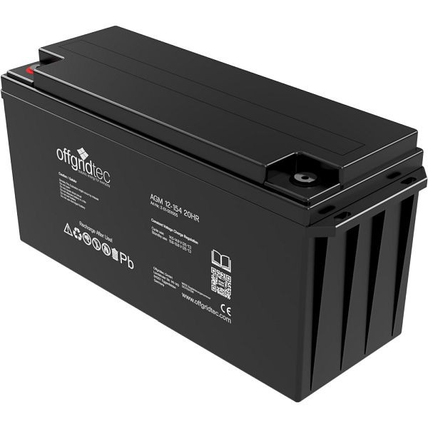 Offgridtec AGM 154Ah 20HR 12V - zonneaccu accu extreem fietsbestendig, 2-01-001005