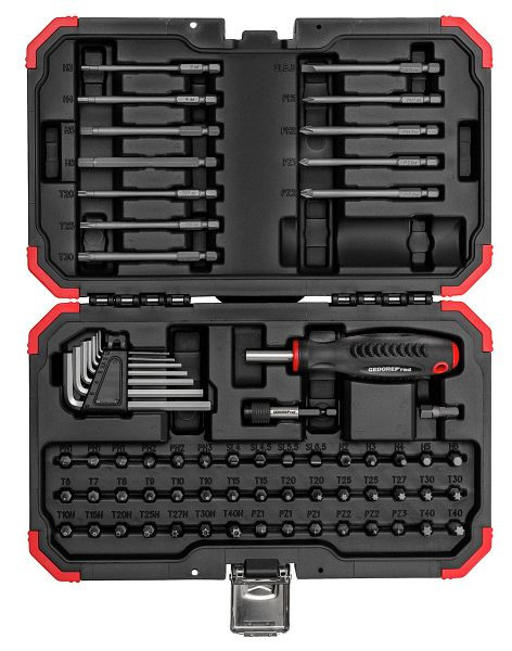 GEDORE rode bitset 1/4 67-delig BMC, 3301352