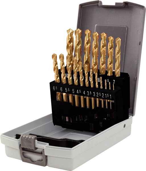 KS Tools HSS TiN spiraalborenset, kunststof cassette 19-delig 1-10mm, 330.4620