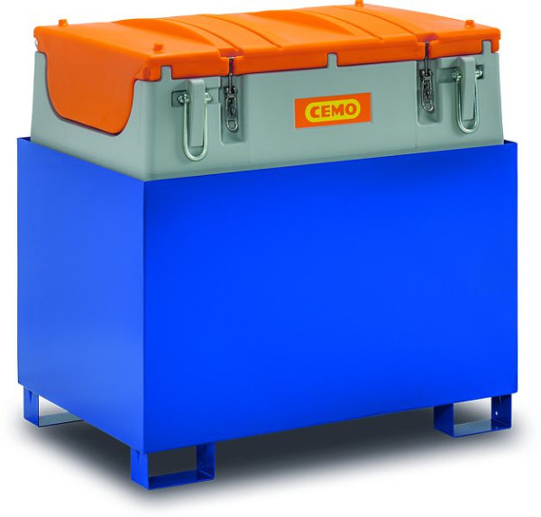 Cemo opvangbak type SW600/2 zonder rooster, verrijdbaar, gelakt, 600 liter, 11504