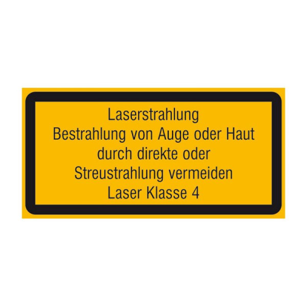 Stone HGS lasermarkering/aanvullend waarschuwingsbord laserstraling, bestraling van ogen of huid..., 148 x 74 mm, 21.1913