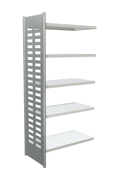 Kerkmann designplank M2, B 1000 x D 500 x H 2200 mm, aluminium zilver/lichtgrijs, 51583111
