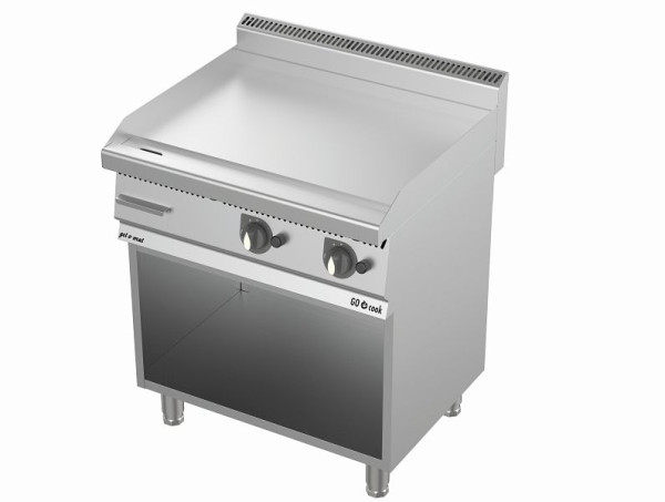 gel-o-mat Gas Grillplatte Edelstahl Glatt, GO Cook 700, 5,2 kW Gas, GF4070G