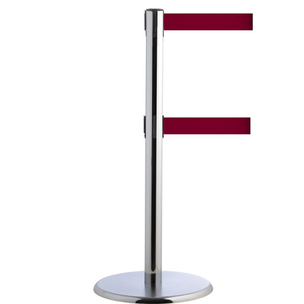 Stein HGS HGS personengeleidingssysteem -P-Line Duo-, chroom, bordeaux, met riemeindstuk (standaard), riemlengte: 2 x 4 m, 14151-1402