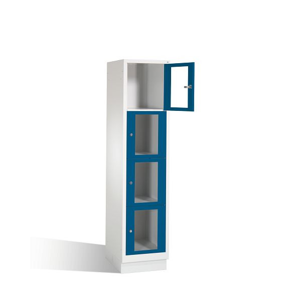 C+P lockerkast Classic, H1800xB420xD500mm, kleur: lichtgrijs / gentiaanblauw, 8020A124 S10002