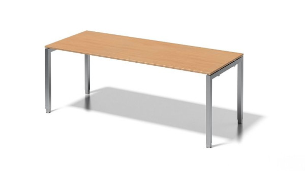 Bisley Cito bureau, 650-850 mm in hoogte verstelbaar U-frame, H 19 x B 2000 x D 800 mm, beuken/zilver, DUH2008BC355