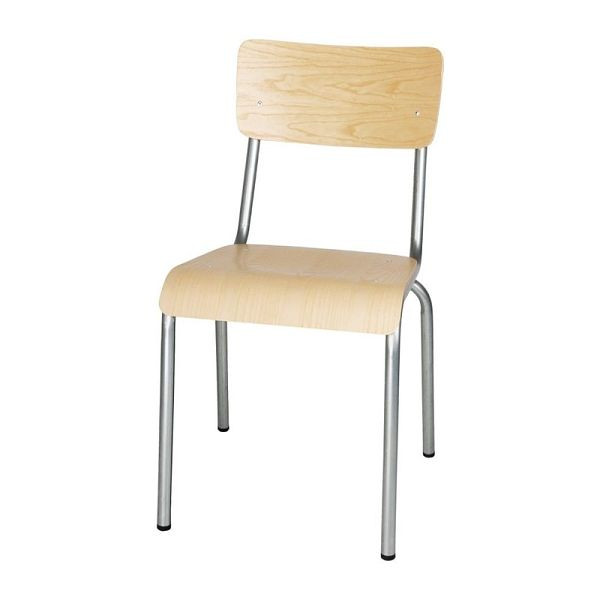 Gegalvaniseerde stalen Bolero Cantina-stoelen met houten zitting en rugleuning (4 stuks), FB946