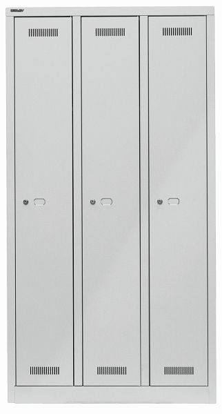 Bisley MonoBloc™ kledingkast, 3 compartimenten, elk 1 compartiment, lichtgrijs, ML09T1645