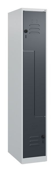 C+P Z-Spind Classic PLUS, 2 Abteile, 1700x300x500mm, 7035/7016, Drehriegel, 0800037-102 S10014