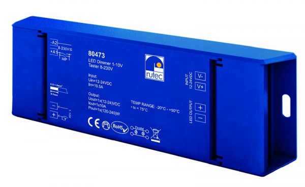 rutec Projekt LED dimmer 120W / 12V - 240W / 24V LED dimmer 1 - 10V, drukknop, PHZ473