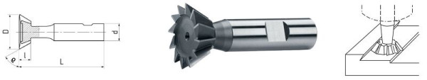 ELMAG HSS Co5 hoekfrees DIN 1835B, Ø 16,0 x 8,0 mm, 80°, 73623