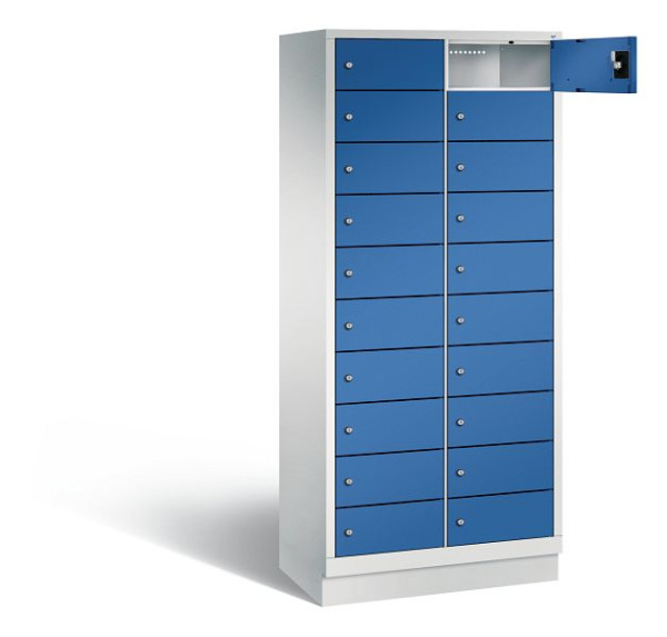 C+P lockerkast Evolo, H1800xW810xD500mm, kleur: lichtgrijs / gentiaanblauw, 48020-2210 S10054
