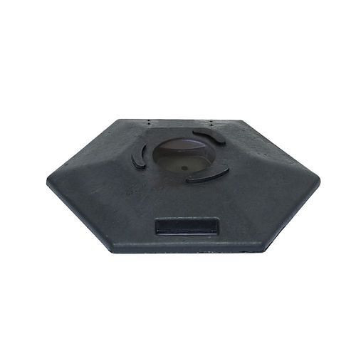 DENIOS cilinderbasis van gerecycled PVC, voor geleidepen, zeshoekig, zwart, Ø: 570 mm, 311254