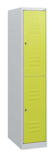C+P Doppelstöckiger Spind Classic PLUS, 1530x300x500mm, 7035/0024, Zylinderschlösser, 0803005-10 S10013