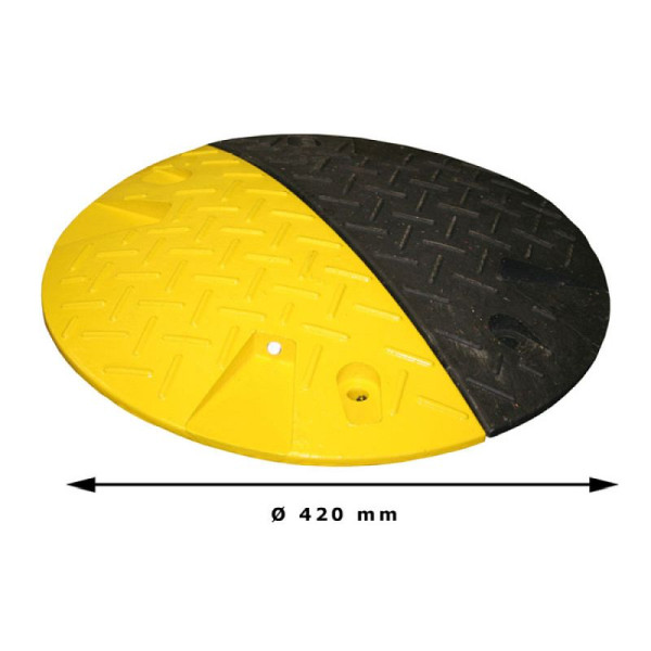 Stone HGS snelheidsremmer -Bump- van gerecycled materiaal, Ø 420 mm, hoogte 50 mm, met reflectoren, 24130