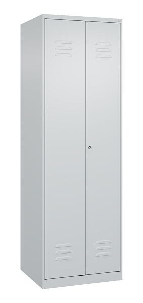 C+P Mehrzweckschrank Classic PLUS, Wäsche-Spind, 2 Abteile, 1850x600x500mm, 7035/7035, Zylinderschloss, 080002-20B S10021