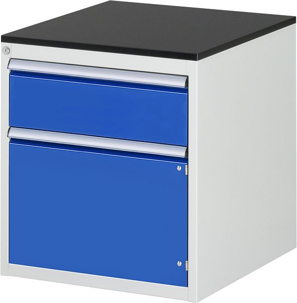 RAU ladekast serie 7000, B580xD650xH640mm, lade: 1xH180mm, draaideur H360mm, werkblad melaminehars gecoat, 03-L3.4AR-M.11