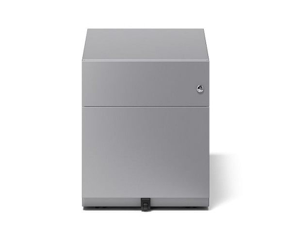 Bisley rolcontainer Note™ met handgreeplijst, 1 universele lade, 1 HR lade, zilver, NWA79M7BF355