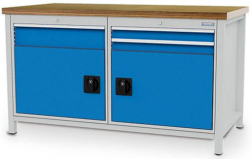Bedrunka + Hirth box werkbank serie 1500 R24-24, 1x150, 2x75mm, lade volledig uittrekbaar 100%, 1500 x 750 x 859 mm, 03.15.23V