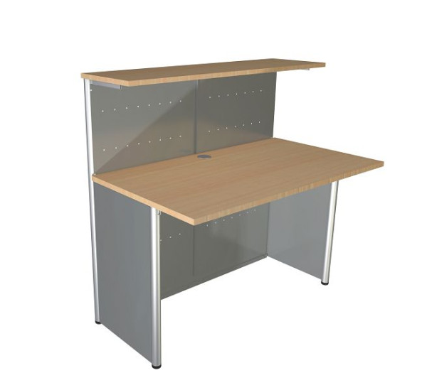 Kerkmann compactbalie Genua basisbalie recht, B 1160 x D 700 x H 1150 mm, aluminium zilver/beuken, 22399514