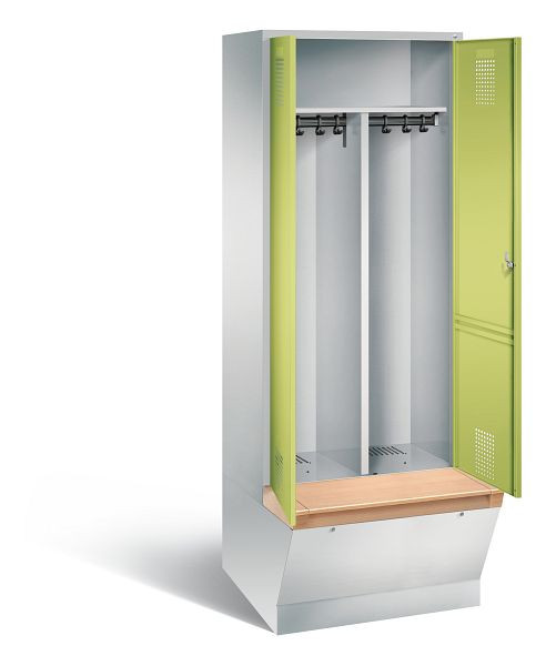 C+P zwart wit kastje Evolo, H2090xW810xD815mm, kleur: lichtgrijs / virid groen, 48056-22 S10170