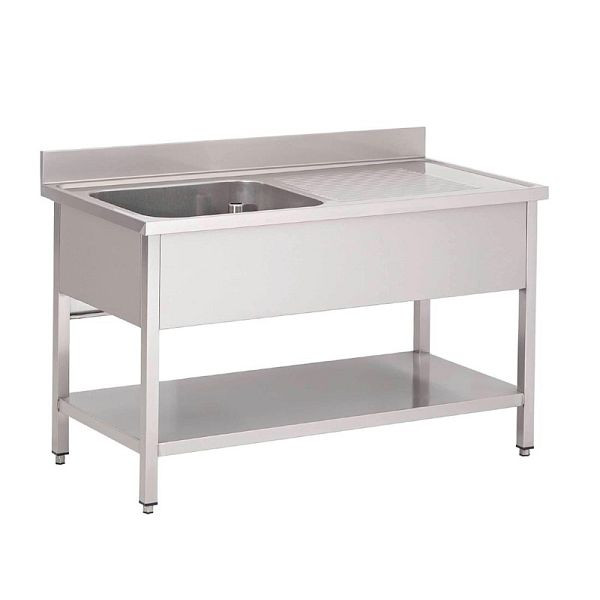 Gastro M spoelbak links 140cm lang, GN201