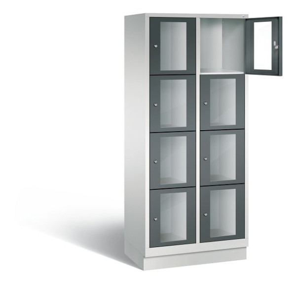 C+P lockerkast Classic, H1800xW810xD500mm, kleur: lichtgrijs / antracietgrijs, 8020A224 S10027