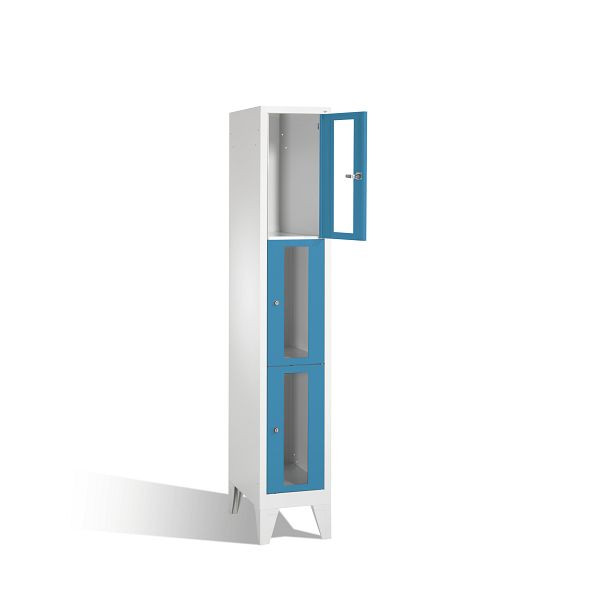 C+P lockerkast Classic, H1850xB320xD500mm, kleur: lichtgrijs / lichtblauw, 8010A103 S10003