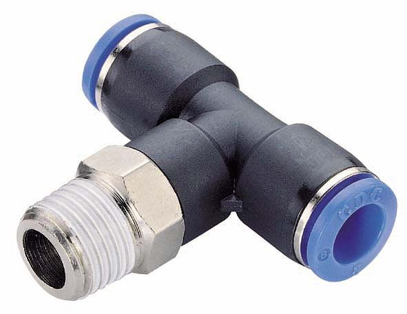 timmer B-TEdk-4-1/8-KU, conische T inschroefkoppeling, met PTFE-gecoate schroefdraad, slang-Ø: 4 mm, schroefdraad: 1/8", VE: 10 stuks, 03180070