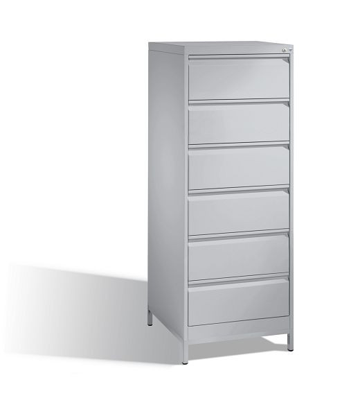 C+P archiefkast Acurado, H1357xB553xD590mm, kleur: wit aluminium, handgreep, 12736-322 S10061