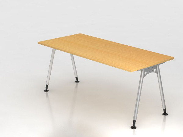 Hammerbacher bureau A-poot 180x80cm beuken, rechthoekige vorm, VAS19/6/S
