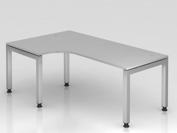 Hammerbacher hoektafel U-voet vierkant 200x120cm 90° grijs, hoekvorm 90°, zwevende plaat, VJS82/5/S