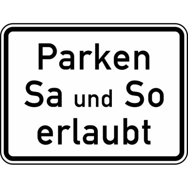 Stein HGS HGS parkeren toegestaan zaterdag en zondag nr. 1042-37, 450x600mm /RA2/Alform, 1042-37-222