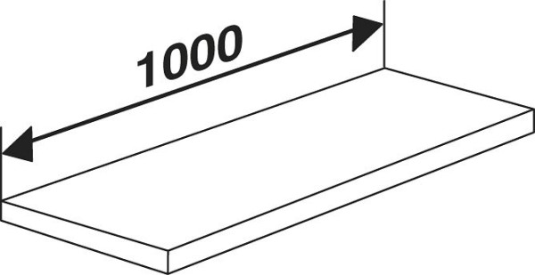 Kerkmann plank Progress 2000, B 1000 x D 400 mm, lichtgrijs, 50594411