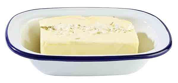 APS schaal -ENAMELWARE-, 18 x 13,5 cm, hoogte: 4 cm, geëmailleerd plaatstaal, binnenkant: wit, buitenkant: wit, 40668