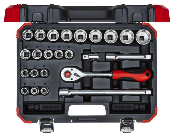 GEDORE dopsleutelset rood 1/2 SW10-32mm 24-delig, 3300056
