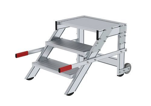 Krause mobiel werkplatform, van aluminium, 3 treden, tredebreedte 600 mm, 274507