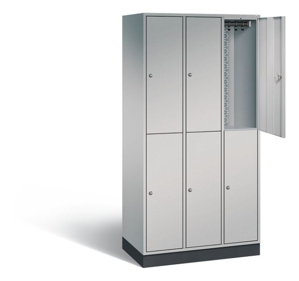 C+P locker, dubbele verdieping intro, H1950xW920xD490mm, kleur: wit aluminium, 8270-301 S10074
