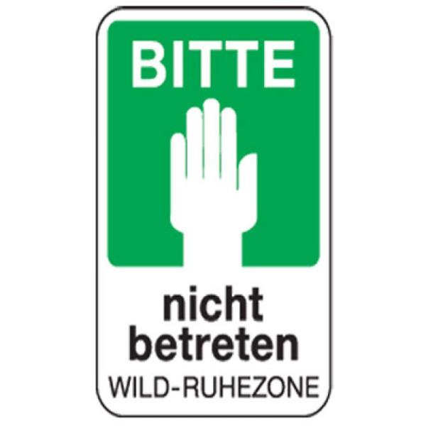 Steen HGS natuur- en milieubeschermingsbord -Gelieve de wilde stiltezone niet te betreden-, 630x420mm/reflecterend (RA1), uw070006429
