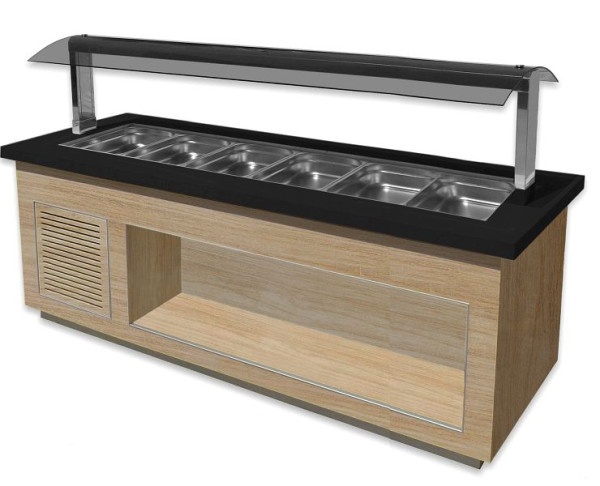 Saro saladebar voor 6x 1/1 GN, model PREMIUM LINE SB-K230 EIKEN, 366-2715