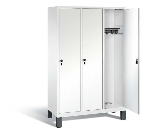 C+P garderobe Evolo, H1850xB1200xD500mm, kleur: verkeerswit / decor wit, 48010-32 S10566