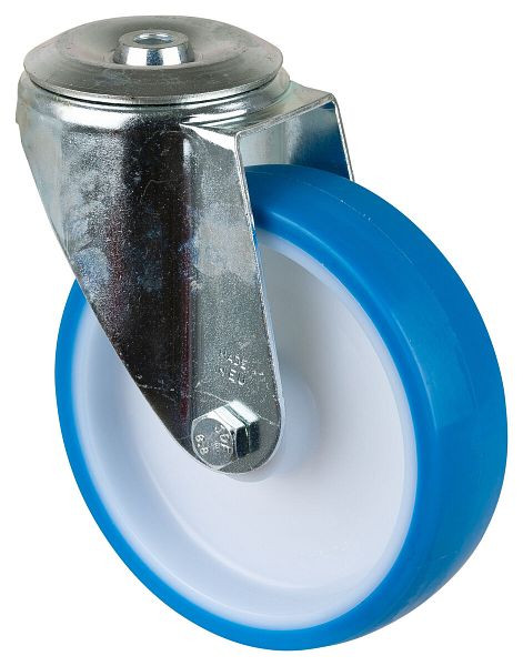 BS rollen transportrol, breedte 35 mm, Ø150 mm, tot 150 kg, loopvlak polyurethaan blauw, wiellichaam kunststof, rollager, L101.B36.150